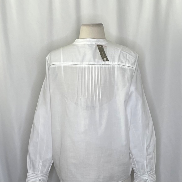 NWT!! J. CREW Pintuck Lace Trim Cotton Voile Solid White Top Blouse Preppy Small - Picture 11 of 16